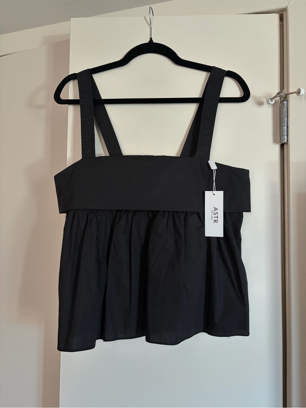 100% Cotton Astr the Label Black Babydoll Tank